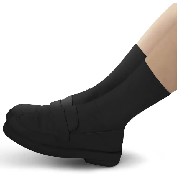 imageBomKinta Calf Socks for Women  Thin Solid Cotton Crew Socks  Casual Cute Above Ankle Socks6 Pairs Black