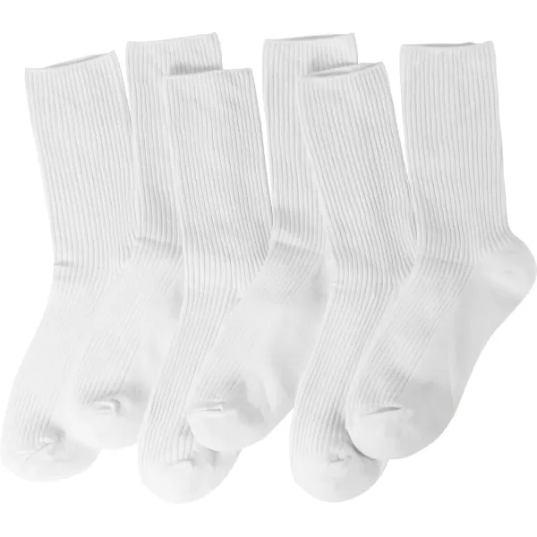 imageBomKinta Calf Socks for Women  Thin Solid Cotton Crew Socks  Casual Cute Above Ankle Socks6 Pairs White