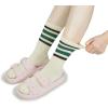 imageBomKinta Striped Crew Socks Women  Retro Novelty Socks  Stretchy Casual Athletic Cotton Sock Size 5112 Pairs  Beige Mix Color 1