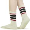 imageBomKinta Striped Crew Socks Women  Retro Novelty Socks  Stretchy Casual Athletic Cotton Sock Size 5112 Pairs  Beige Mix Color 1
