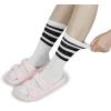 imageBomKinta Striped Crew Socks Women  Retro Novelty Socks  Stretchy Casual Athletic Cotton Sock Size 5113 Pairs  Black White Grey