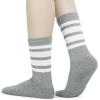imageBomKinta Striped Crew Socks Women  Retro Novelty Socks  Stretchy Casual Athletic Cotton Sock Size 5113 Pairs  Black White Grey