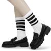 imageBomKinta Striped Crew Socks Women  Retro Novelty Socks  Stretchy Casual Athletic Cotton Sock Size 5113 Pairs  White Mix Color 2