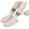 imageBomKinta Striped Crew Socks Women  Retro Novelty Socks  Stretchy Casual Athletic Cotton Sock Size 5116 Pairs  Beige Mix Color 5