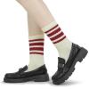 imageBomKinta Striped Crew Socks Women  Retro Novelty Socks  Stretchy Casual Athletic Cotton Sock Size 5116 Pairs  Beige Mix Color 5