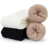 imageBomKinta Fuzzy Socks Women  Winter House Slipper Sock  Cozy Thick Warm Sleeping Socks Size 5103 Pairs Black White Khaki