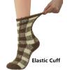 imageBomKinta Fuzzy Socks Women  Winter House Slipper Sock  Cozy Thick Warm Sleeping Socks Size 5103 Pairs Checkered Red Khaki Yellow