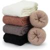 imageBomKinta Fuzzy Socks Women  Winter House Slipper Sock  Cozy Thick Warm Sleeping Socks Size 5105 Pairs Black White Khaki Red Brown Brown