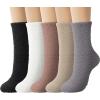 5 Pairs Black White Khaki Red Brown Brown