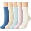 5 Pairs Navy Blue Light Khaki Green Pink Beige