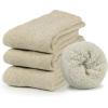 imageBomKinta Wool Hiking Socks Women  Merino Thick Warm Thermal Boot Socks  Winter Cozy Crew Sock Size 5113 Pairs  Beige  Beige  Beige