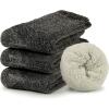 imageBomKinta Wool Hiking Socks Women  Merino Thick Warm Thermal Boot Socks  Winter Cozy Crew Sock Size 5113 Pairs  Black  Black  Black