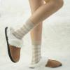 imageBomKinta Crew Boot Socks for Women  Cozy Warm Winter Socks  Comfy Soft Christmas Sleeping Sock Size 5103 Pairscheckered Beige Grey Brown