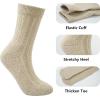 imageBomKinta Crew Boot Socks for Women  Cozy Warm Winter Socks  Comfy Soft Christmas Sleeping Sock Size 5105 Pairs5 Beige