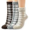 3 Pairs-checkered Beige Grey Brown