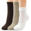 3 Pairs-white Khaki Brown