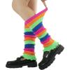 imageBomKinta Leg Warmers for Women  Soft Fashion Knit Calf Accessories  Cute 80s Ruffle Leg Sleeves for Party Yoga1 Pair  Rainbow