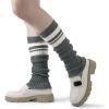 imageBomKinta Leg Warmers for Women  Soft Fashion Knit Calf Accessories  Cute 80s Ruffle Leg Sleeves for Party Yoga2 Pairs  Black Stripe Grey
