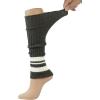 imageBomKinta Leg Warmers for Women  Soft Fashion Knit Calf Accessories  Cute 80s Ruffle Leg Sleeves for Party Yoga2 Pairs  Brown Stripe Brownish