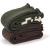 imageBomKinta Leg Warmers for Women  Soft Fashion Knit Calf Accessories  Cute 80s Ruffle Leg Sleeves for Party Yoga2 Pairs  Brown Stripe Brownish