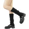 imageBomKinta Leg Warmers for Women  Soft Fashion Knit Calf Accessories  Cute 80s Ruffle Leg Sleeves for Party Yoga1 Pair  Black