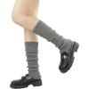 imageBomKinta Leg Warmers for Women  Soft Fashion Knit Calf Accessories  Cute 80s Ruffle Leg Sleeves for Party Yoga1 Pair  Grey