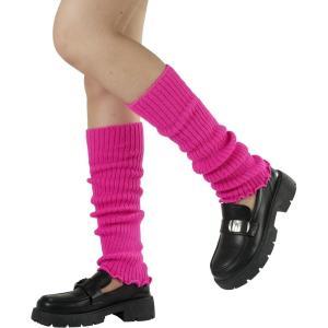 imageBomKinta Leg Warmers for Women  Soft Fashion Knit Calf Accessories  Cute 80s Ruffle Leg Sleeves for Party Yoga1 Pair  Rose