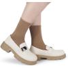 image:imageBomKinta Women Casual Calf Socks  Cute Cotton Crew Socks  Soft Above Ankle Sock Gifts 6 Pairs Size 510Thick  White beige brown light Brown khaki black