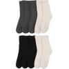 image:imageBomKinta Womens Boot Socks  Thick Boot Solid Crew Socks  Warm Cozy Soft Calf Sock 10 Pairs Size 51110 Pairs  3 Black 4 Beige 3 Grey