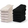 image:imageBomKinta Womens Boot Socks  Thick Boot Solid Crew Socks  Warm Cozy Soft Calf Sock 10 Pairs Size 51110 Pairs  5 Black 5 Beige