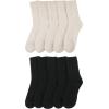 image:imageBomKinta Womens Boot Socks  Thick Boot Solid Crew Socks  Warm Cozy Soft Calf Sock 10 Pairs Size 51110 Pairs  5 Black 5 Beige