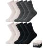 image:imageBomKinta Womens Boot Socks  Thick Boot Solid Crew Socks  Warm Cozy Soft Calf Sock 10 Pairs Size 51110 Pairs  3 Black 4 Beige 3 Grey