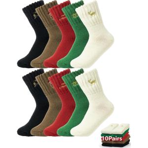 image:imageBomKinta Womens Boot Socks  Thick Boot Solid Crew Socks  Warm Cozy Soft Calf Sock 10 Pairs Size 51110 Pairs  Mix Color 2