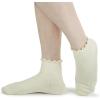 image:imageBomKinta Ankle Ruffle Socks Women  Cute Crew Frilly Sock  Low Cut Cotton Socks GiftsBlack Coffee Cream Khaki Brown White  6 Pairs