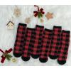 image:imageBomKinta Grip Fuzzy Slipper Socks Women  Cozy Warm Hospital Socks with Grips  Non Slip Fleece Sock Gifts Size 5103 Pairs Checkered Red