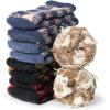 image:imageBomKinta Grip Fuzzy Slipper Socks Women  Cozy Warm Hospital Socks with Grips  Non Slip Fleece Sock Gifts Size 5105 Pairs Checkered Mix Color 1