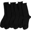 image:imageBomKinta Ruffle Socks Women  TurnCuff Frilly Sock  Lightweight Cotton Sock  Athletic Crew Socks GiftsAll Black