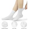 image:imageBomKinta Ruffle Socks Women  TurnCuff Frilly Sock  Lightweight Cotton Sock  Athletic Crew Socks GiftsAll White