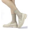 image:imageBomKinta Ruffle Socks Women  TurnCuff Frilly Sock  Lightweight Cotton Sock  Athletic Crew Socks GiftsBlack  Coffee  Cream  Khaki  Brown  White
