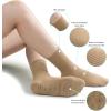 image:imageBomKinta Womens Crew Pilates Socks with Grips  Yoga Grippy Crew Sock  Slipper Socks for Barre Workout Hospital Size 594 Pairsblack Beige Brown Coffee