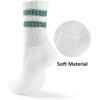 image:imageBomKinta Womens Striped Crew Socks  Retro Above Ankle Cotton Sock  Casual Cozy Athletic Style Socks Gifts Size 5103 Pairsred Green Blue
