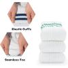 image:imageBomKinta Womens Striped Crew Socks  Retro Above Ankle Cotton Sock  Casual Cozy Athletic Style Socks Gifts Size 5103 Pairsred Green Blue