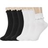 image:imageBomKinta Ruffle Socks Women  TurnCuff Frilly Sock  Lightweight Cotton Sock  Athletic Crew Socks Gifts3 White 3 Black