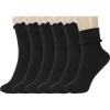 image:imageBomKinta Ruffle Socks Women  TurnCuff Frilly Sock  Lightweight Cotton Sock  Athletic Crew Socks GiftsAll Black