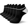image:imageBomKinta Womens Athletic Socks  Cushioned Running Socks  Cotton Ankle Sock  Gifts for Women 6 Pairs6 Pairs Black