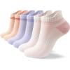 image:imageBomKinta Womens Athletic Socks  Cushioned Running Socks  Cotton Ankle Sock  Gifts for Women 6 Pairs6 Pairs Pink Orange Purple