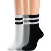 image:imageBomKinta Womens Striped Crew Socks  Retro Above Ankle Cotton Sock  Casual Cozy Athletic Style Socks Gifts Size 5103 Pairsblack White Grey