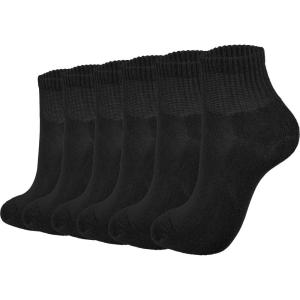 image:imageBomKinta Ankle Socks for Women  Soft Cotton Quarter Socks with Reinforced Sole  Casual Sock with Band 6 Pairs Gifts6 Pairs  All Black