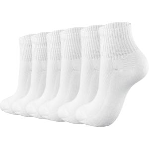 image:imageBomKinta Ankle Socks for Women  Soft Cotton Quarter Socks with Reinforced Sole  Casual Sock with Band 6 Pairs Gifts6 Pairs  All White