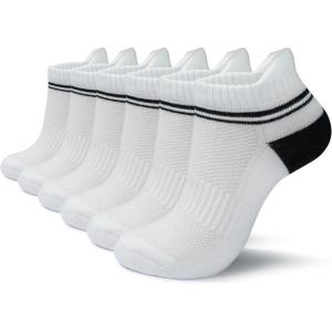 image:imageBomKinta Athletic Socks for Women Cotton Ankle Running Socks Gifts 6 Pairs6 Pairs White